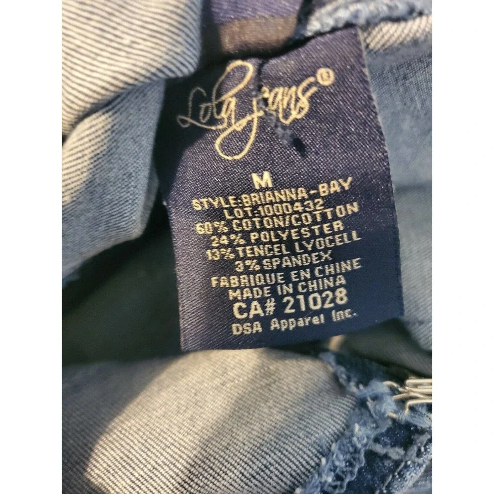 Lola Jeans Sleeveless Lace-Up Blue Stretch Denim Knee-Length Dress Sz M EUC - Picture 5 of 5